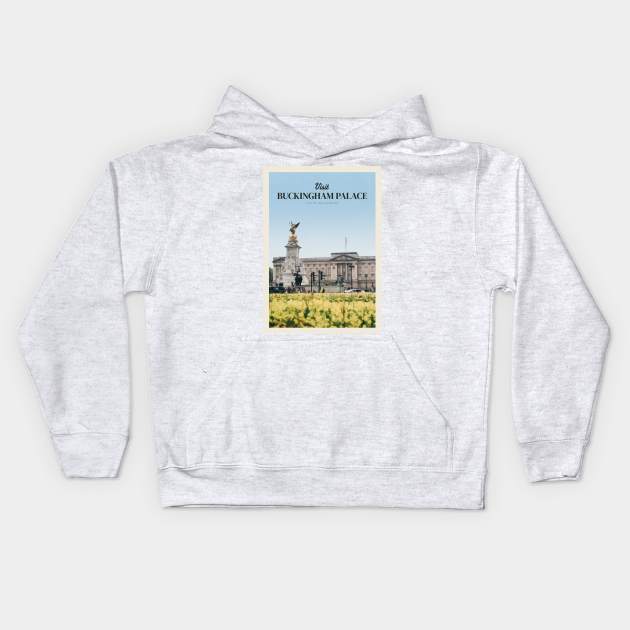 Visit Buckingham Palace Kids Hoodie by Mercury Club